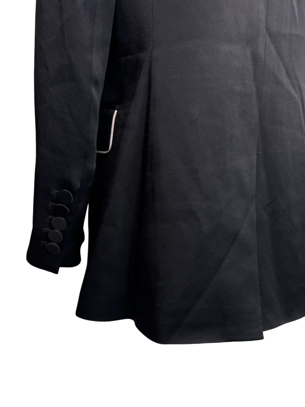 $695 VERONICA BEARD "Eiza" Black Satin Jacket Blazer Sz 6 - Picture 6 of 10